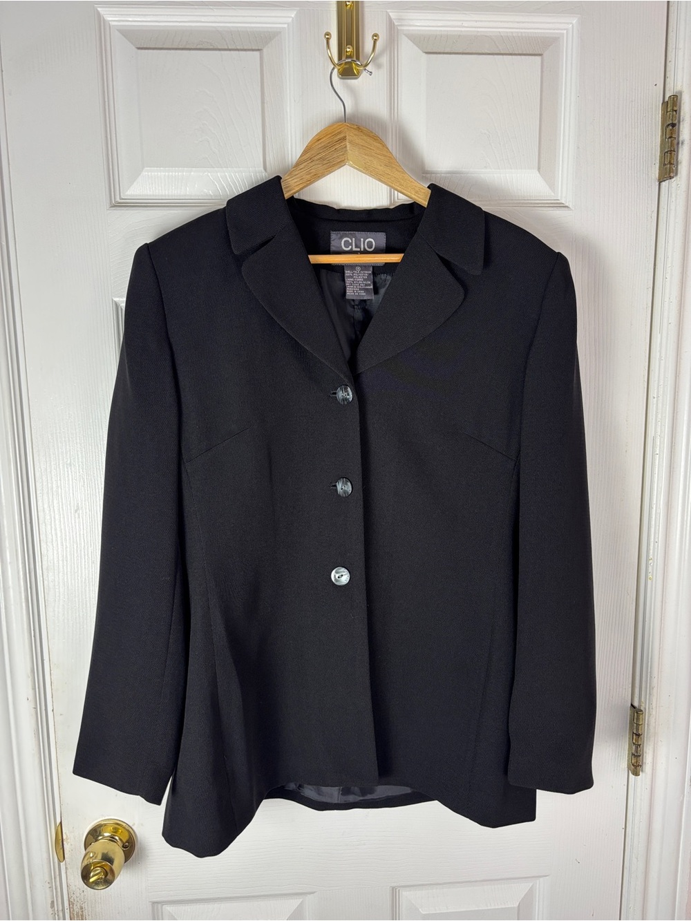 ⁠CLIO 2 SUIT Vintage Black 3-Button Tailored Blazer Jacket Size 14⁠